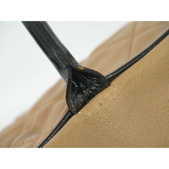 Authentic Chanel Logo Matelasse Boston Bag Handbag Caviar Skin Leather Pink - Picture 5 of 9